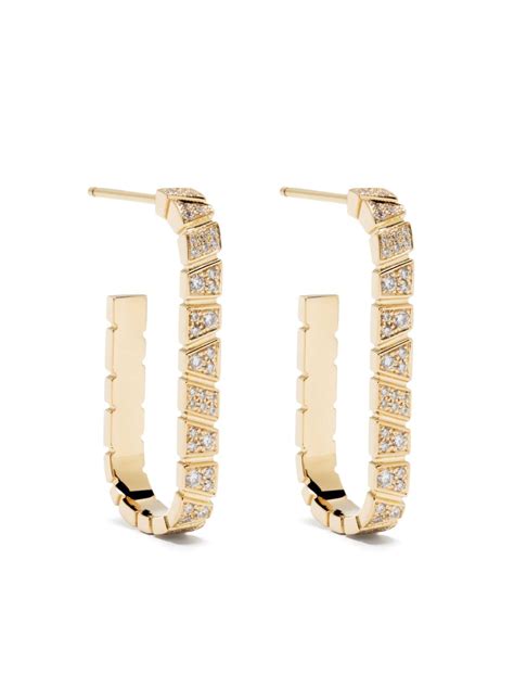 Loyal E Paris Medium Kt Yellow Gold Ride Love Diamond Earrings