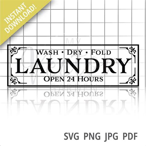 Laundry Sign Svg Laundry Room Sign Farmhouse Svg Vintage Sign Svg