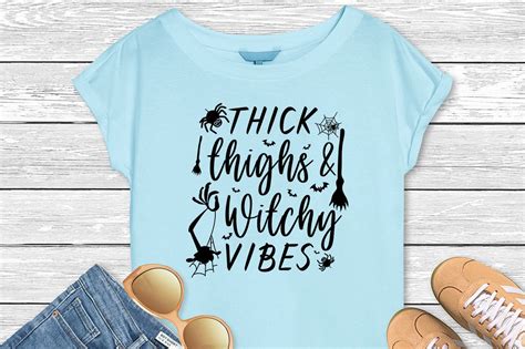 Thick Thighs Witchy Vibes Halloween Svg Graphic By Uttam Das Creative