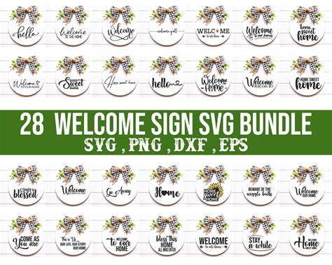 Welcome Sign Svg Bundle Farmhouse Round Sign Svg Farmhouse Welcome