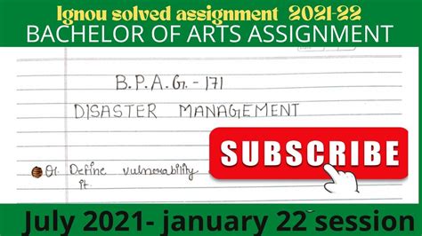 Bpag Solved Assignment Bpag Handwritten Assignment