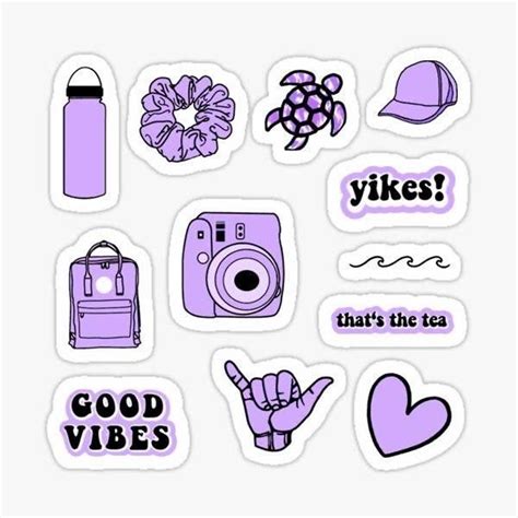 Preppy Purple Stickers Etsy