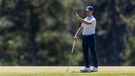 Masters Champion Mike Weir Of Canada Lines Up A Putt On No During A