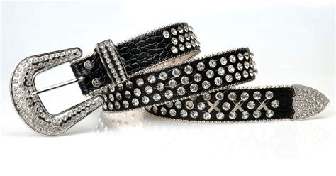 Shiny Rhinestone Belts Bling Glitter Diamond Studded Belts Men Woman