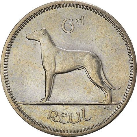 Amazon 1942 1969 Irish Sixpence Coin Legendary Wolfhound And