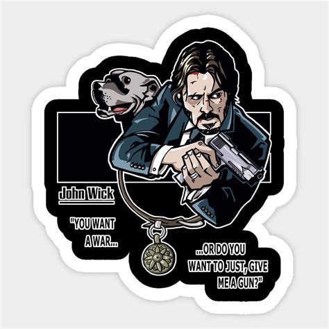 John Wick By Actionnate Wolf Black And White Tshirt Design