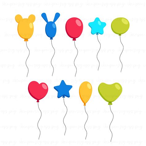 Balloon Svg Bundle Number Star And Heart Balloons Birthday Party