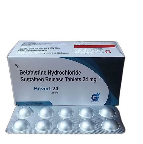 Betahistine Hydrochloride Sustained Release Tablets 24mg Hitvert 24