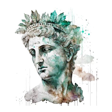 Premium Vector Contemporary Art With Antique Statue Head Watercolor