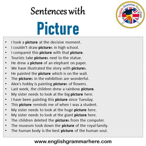 Sentences With Picture Picture In A Sentence In English Sentences For