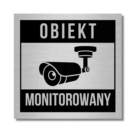 Tabliczka X Cm Obiekt Monitorowany Monitoring Aluminium Kamera Druk