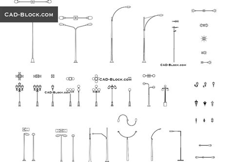 Street lights CAD Blocks free download