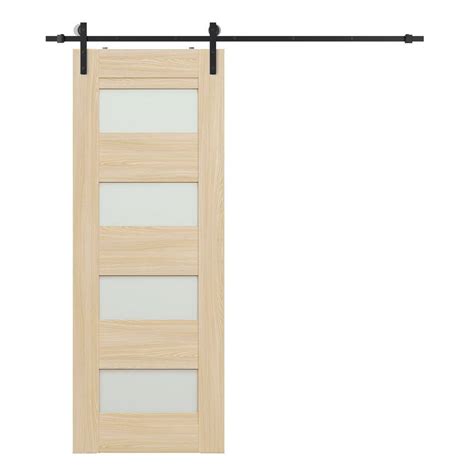 Belldinni Vona 07 08 32 In X 84 In 4 Lite Frosted Glass Pecan Nutwood Wood Composite Sliding