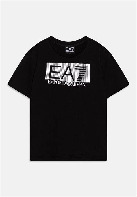 Ea7 Emporio Armani Visibility Unisex T Shirt Con Stampa Nero