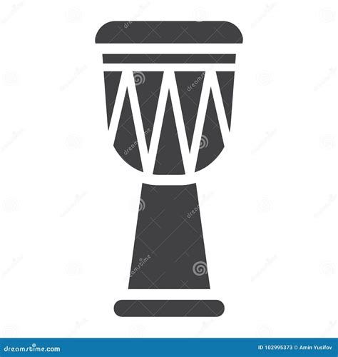 African Djembe Drum Glyph Icon Music Stock Vector Illustration Of