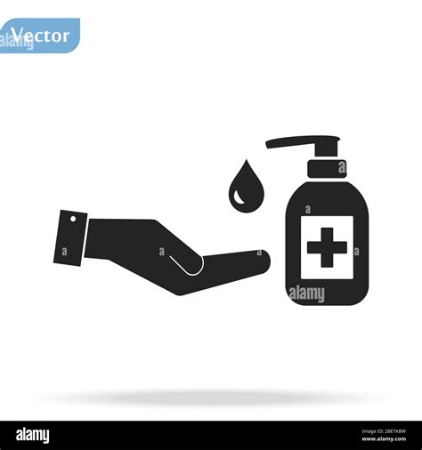 Disinfection Hand Sanitizer Bottle Icon Washing Gel Black Silhouette