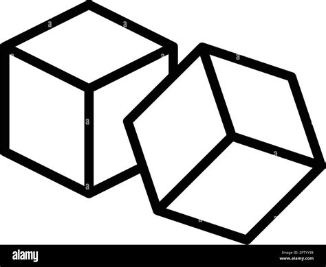 Icono Cubo elemento vectorial de forma cuboide para niños de