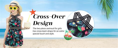 Amazon Girls Tankini Swimsuits Set Size T Two Piece Swim Skirt And Bikini Bottom Criss