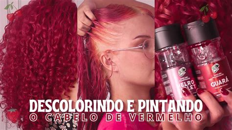 DESCOLORINDO O CABELO EM CASA E Pintando De Vermelho YouTube