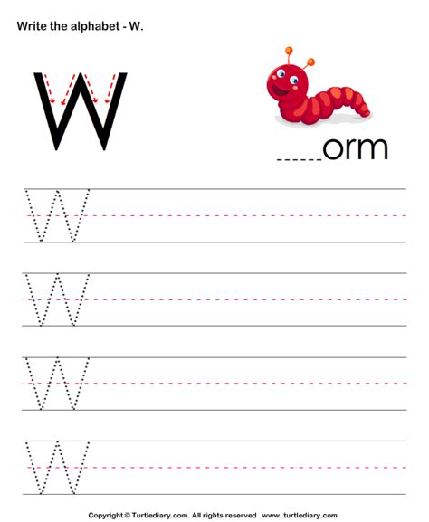 Uppercase Alphabet Writing Practice V Turtle Diary Worksheet