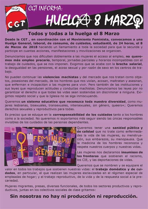 De Marzo De Huelga General Feminista De Horas Tambi N En