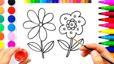 Flowers Coloring Pages | Easy Drawing Video - YouTube