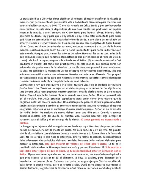 La Gracia Glorifica A Dios Y Las Obras Glorifican Al Hombre Pdf