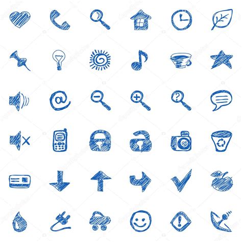 Hand Drawn Icons — Stock Vector © Olgatropinina 10881908