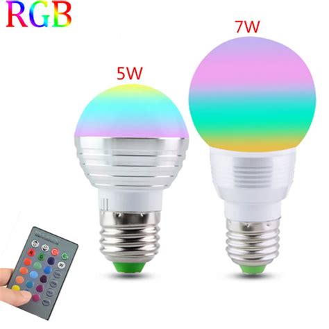 1pcs E27 Rgb Led Lamp 5w 7w 85 265v Led Rgb Bulb Light 110v 120v 220v