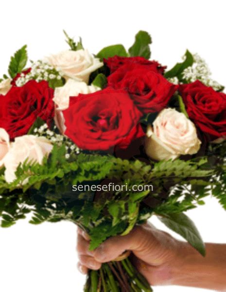 Consegna Bouquet 12 Steli Tra Rose Rosse E Bianche A Napoli Senese