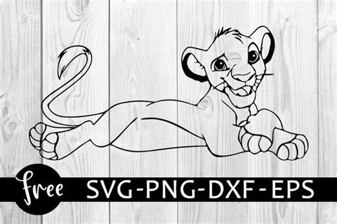 The Lion King Svg Dxf Eps File Is Shown In Black And White