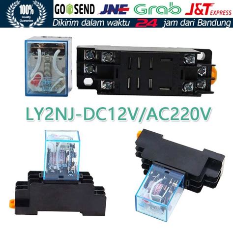 Relay Omron Type Ly Nj V V Pin Socket Kaki Relay Coil Ly N