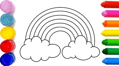 Apprendre à Dessiner et colorier un arc en ciel Brillant peindre vidéo