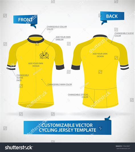 Customizable Vector Cycling Jersey Template Stock Vector Royalty Free