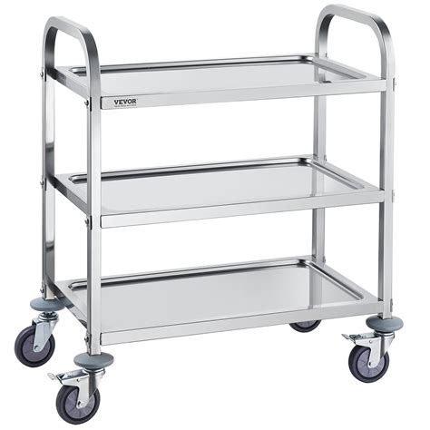 Buy VEVOR Stainless Steel Cart 3 Layers Lab Utility Cart 400 Lbs