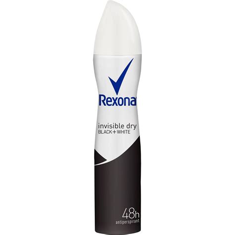 Rexona Women Antiperspirant Aerosol Invisible Dry Black And White 250ml Woolworths