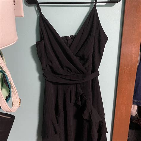Black Flowy Dress With Ruffles Only Wore Once Depop