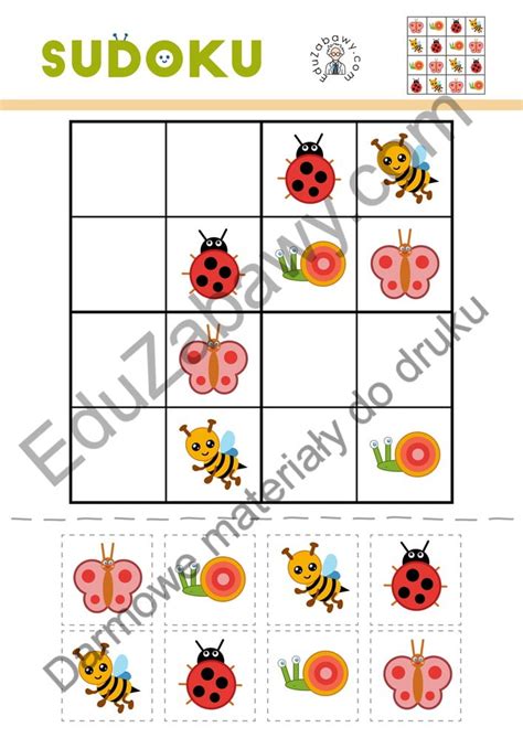 Sudoku Wiosna PDF Do Druku Dla Dzieci Za Darmo