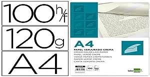 Papel Verjurado Liderpapel A4 120g M2 Crema Paquete De 100 Hojas