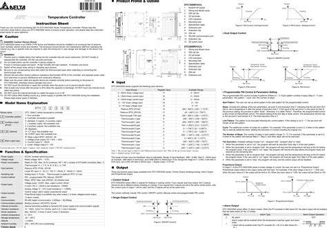 Delta Electronics Dtc1000 Series Users Manual 5011635004 Dce4