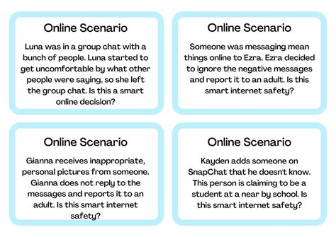 Online Scenario Internet Safety Flashcards For Teens Etsy