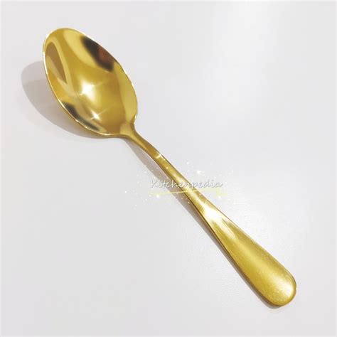 Jual Sendok Teh Kopi Kue Dessert Tea Coffee Spoon Stainless Gold Tebal