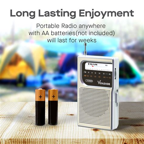 Vondior Am Fm Battery Operated Portable Pocket Radio Best Reception