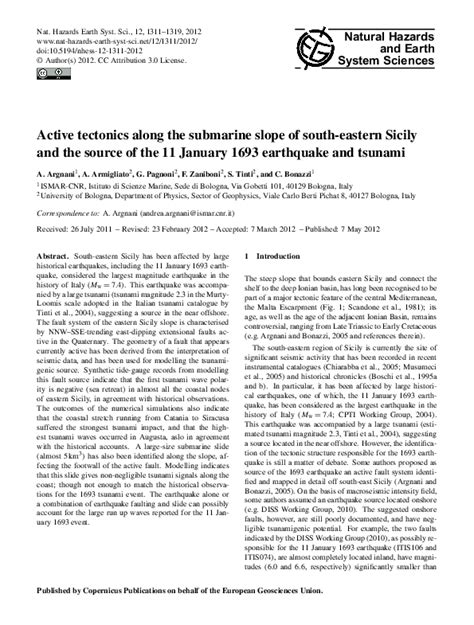 (PDF) Active tectonics along the submarine slope of south-eastern ...