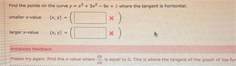 Solved Find The Points On The Curve Y X3 3x2 9x 2