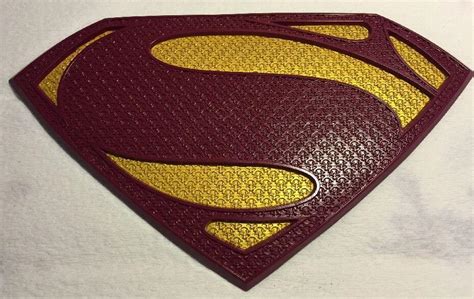 Man of Steel Superman Chest Logo Emblem Symbol In Red And Gold Version ...