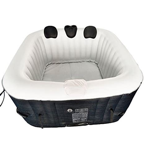 Aleko Htaccbk Removable Piece Headrest And Drink Holder Set For Inflatable Hot Tub Spa Black