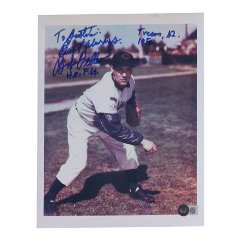 Bob Feller Signed Indians X Photo With Multiple Inscriptions