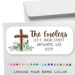 Church Address Labels, Cross Return Labels, Christian Church Labels ...