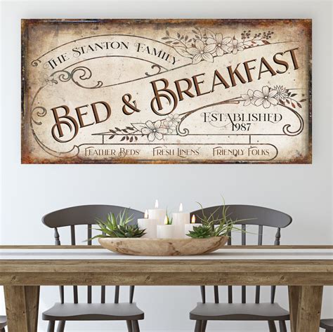 Bed And Breakfast Personalized Sign Modern Farmhouse Decor | Etsy